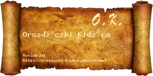 Orszáczki Klára névjegykártya